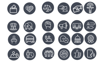  Election and Politics icons vector design 
