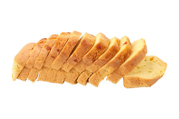 Sliced pound cake isolated on transparent background