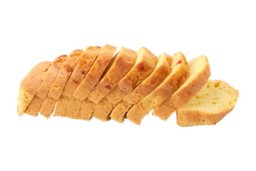 Sliced pound cake isolated on transparent background