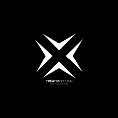 Negative space letter X modern logo