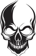 Illustration Of Skull Monochrome Logo Design