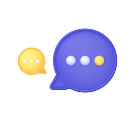 3d icon Chat message. Concept of talk, dialogue, online support, messenger, discussion.