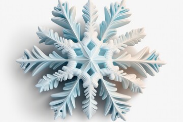 Snowflake on a white background. Generative AI