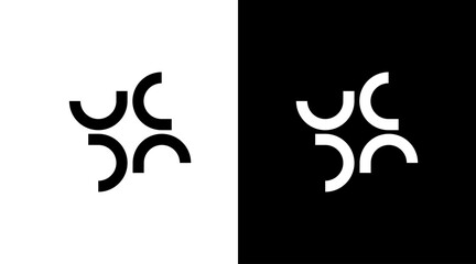 C logo vector monogram letter initial black and white icon illustration style Design template