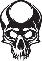 Illustration Of Skull Monochrome Logo Design