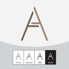 A Letter Logo. Brown Color. - Vector