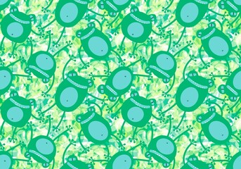 Cartoon animals seamless funny frogs pattern for wrapping paper and kids clothes print and fabrics and linens
