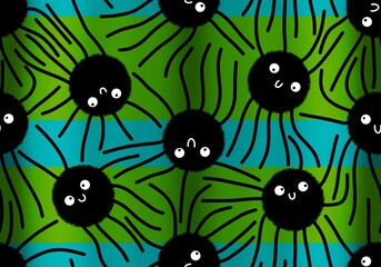 Cartoon geometric aliens seamless monster square pattern for wrapping paper and kids clothes print and fabrics