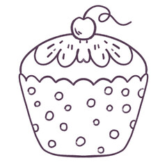 Illustration Cupcake Cartoon Doodle Sketch 