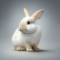 white rabbit on a white background