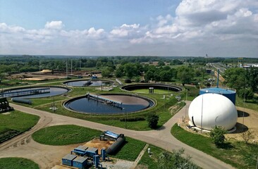 bio gas plant - sewage treatment plant - obrazy, fototapety, plakaty