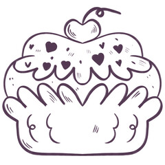 Illustration Cupcake Cartoon Doodle Sketch 