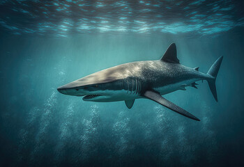 Obraz premium shark in the sea created with Generative AI technology