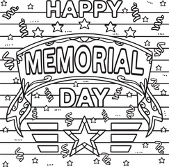 Happy Memorial Day Coloring Page for Kids