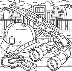 Memorial Day Military Armaments Coloring Page 