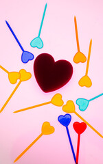 abstract background with colorful hearts