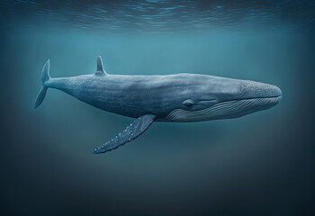 Obraz premium whale in the water created with Generative AI technology