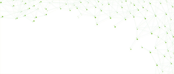 Green network. Abstract connection on white background. Network technology background with dots and lines for desktop. Ai system background. Abstract concept. Line background, network technology