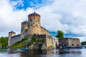 Medieval castle of Olavinlinna by the lake, Savonlinna, Finland