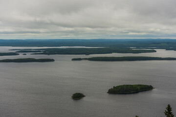 Fototapeta na wymiar Landscape of the lake region from the Ukko Koli mountain, Finland