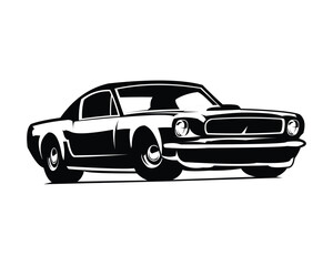 Vintage Chevrolet muscle car vector design. isolated white background view from side. Best for logo, badge, emblem, icon, sticker design.