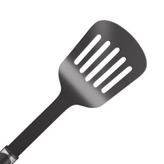 Plastic Spatula  with brushed metalic handle, close-up 3D rendering on a transparent background