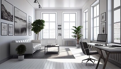 Interior of a modern living room, Generative AI