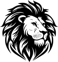 Fototapeta premium Head of lion, high quality animal, black and white