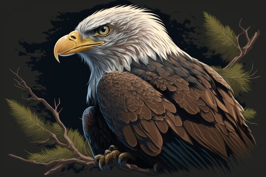 The image of the Bald Eagle (Haliaeetus leucocephalus). Generative AI