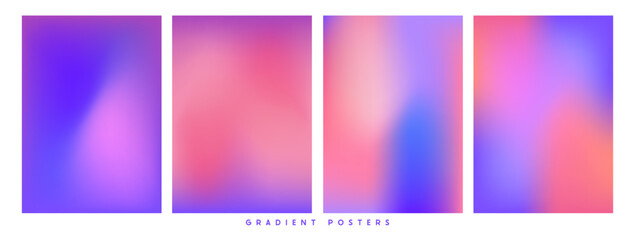 Set of vector gradient backgrounds. For covers, wallpapers, branding, business cards, social media and other projects