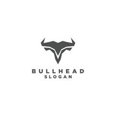 Bull head logo design icon vector