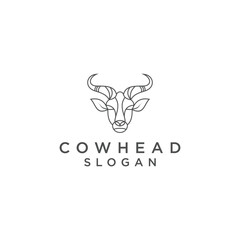 Cow head logo design icon vector
