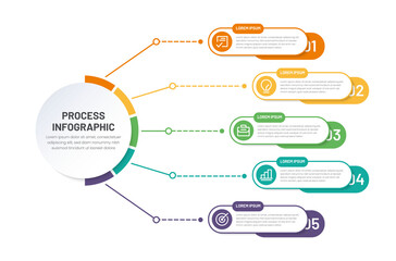 Infographic five steps. Visual Business Solutions Professional Infographic Template