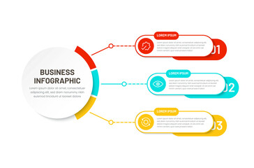 Infographic three elements. Visual Business Solutions Professional Infographic Template