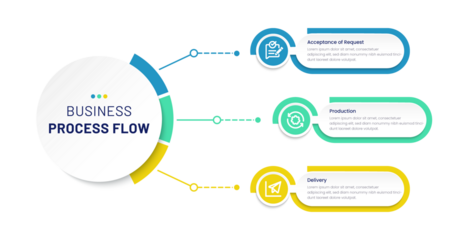 Infographic three steps. Visual Business Solutions Professional Infographic Template