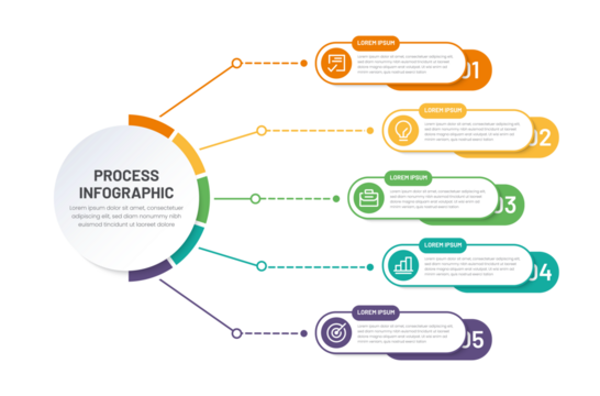 Infographic five steps. Visual Business Solutions Professional Infographic Template