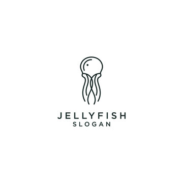 Jelly fish logo design icon vector