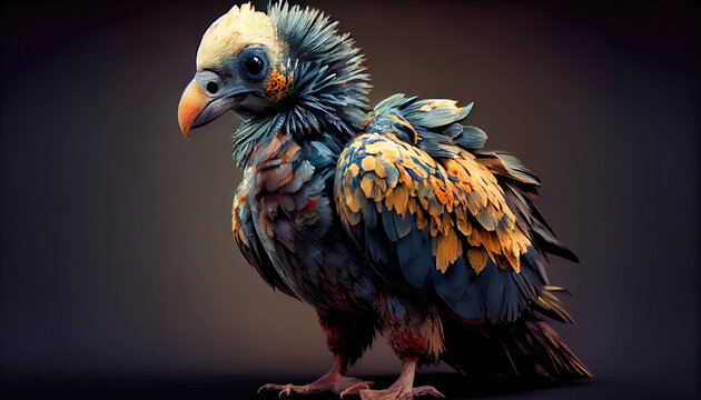 Dopey and goofy dodo bird, extinct bird with a modern look recreated by generative AI