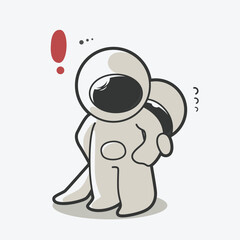 cute couple astronaut art illustration