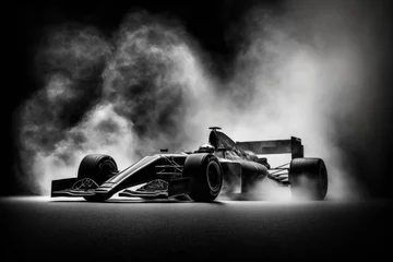  modern formula bold car with smoke background, generative ai © ThisDesign