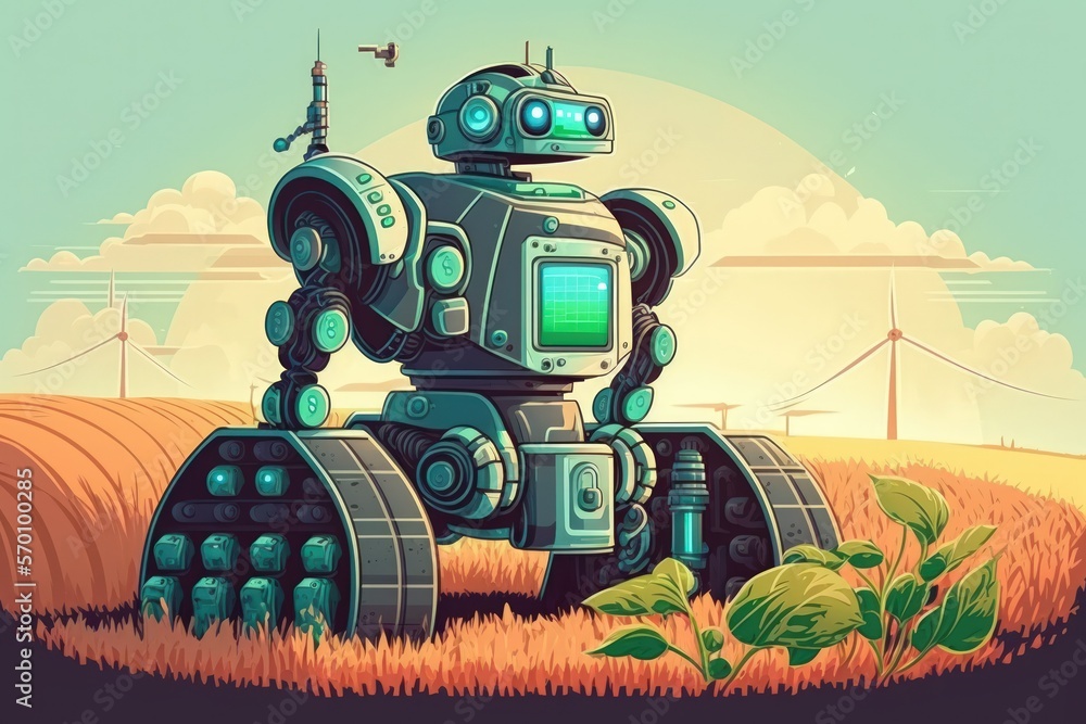 Poster smart robotics (artificial intelligence ai) are used in agriculture for management, control, monitor