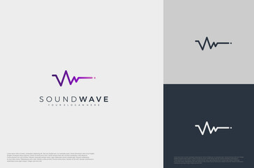 Music sound waves symbols. Audio icon, voice equalizer pulse element idea. Modern creative logo vector template.