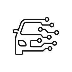 Smart car. Electric vehicle. Automotive technology icon concept isolated on white background. Vector illustration