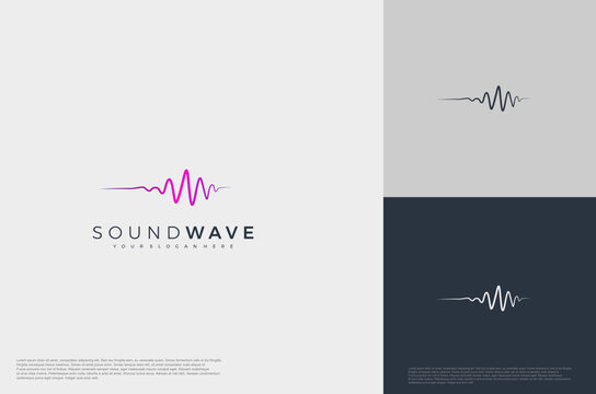 Music sound waves symbols. Audio icon, voice equalizer pulse element idea. Modern creative logo vector template.