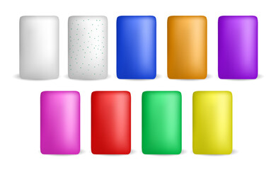 colored chewing gum pills mockup isolated 3d Illustration