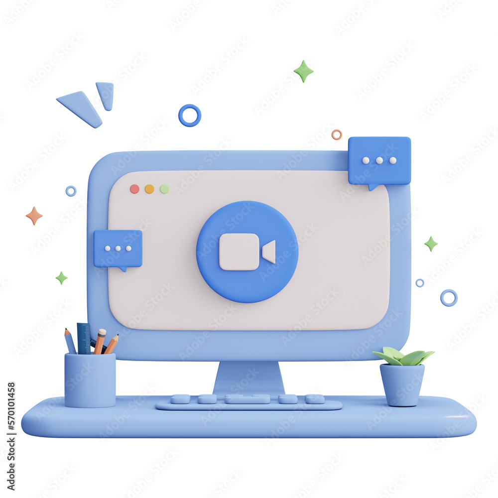Fototapete 3d web illustrations. online concept. computer with open pages. e-learning design, online courses ap
