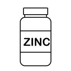 simple flat black line vitamin drug bottle with yellow lable zinc