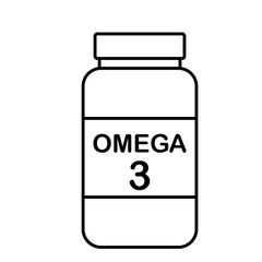 simple flat black line vitamin drug bottle with yellow lable omega 3