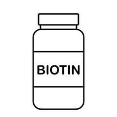 simple flat black line vitamin drug bottle with yellow lable biotin