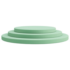 Green podium 3d rendering